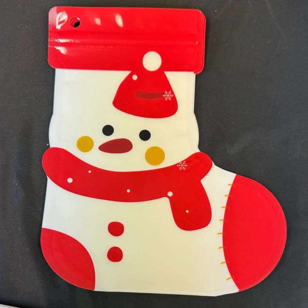 Festive Santa, Snowman and Reindeer Party Bags 12 pieces 4 of each kind & string